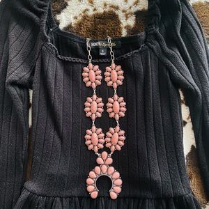 Western Pink Squash Blossom Necklace